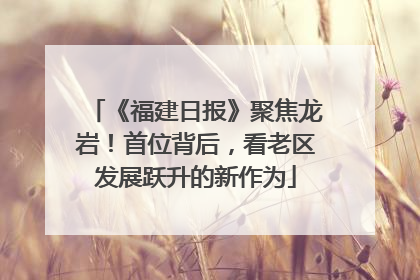 《福建日报》聚焦龙岩！首位背后，看老区发展跃升的新作为