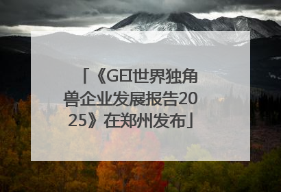《GEI世界独角兽企业发展报告2025》在郑州发布