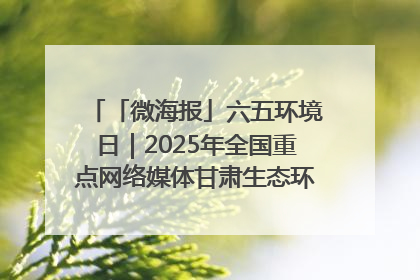 「微海报」六五环境日｜2025年全国重点网络媒体甘肃生态环保行走进凉州区