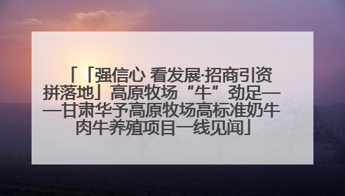 「强信心 看发展·招商引资拼落地」高原牧场“牛”劲足——甘肃华予高原牧场高标准奶牛肉牛养殖项目一线见闻