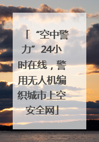 “空中警力”24小时在线，警用无人机编织城市上空安全网