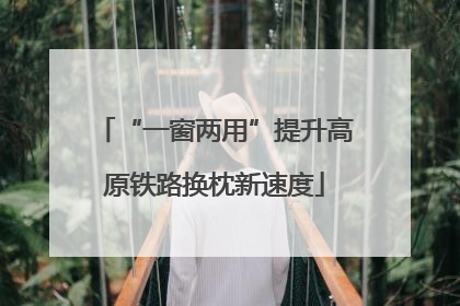 “一窗两用”提升高原铁路换枕新速度