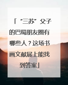 “三苏”父子的巴蜀朋友圈有哪些人？这场书画文献展上能找到答案