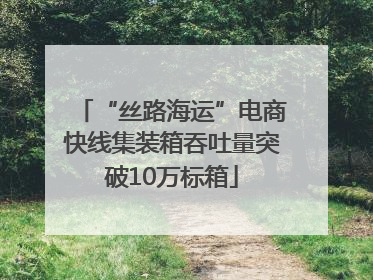 “丝路海运”电商快线集装箱吞吐量突破10万标箱