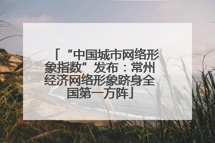 “中国城市网络形象指数”发布：常州经济网络形象跻身全国第一方阵