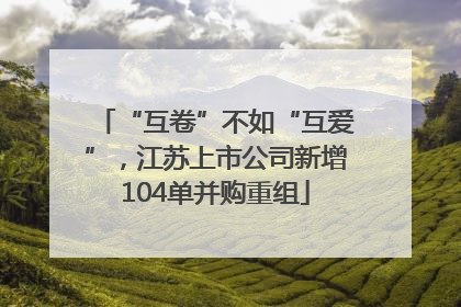 “互卷”不如“互爱”，江苏上市公司新增104单并购重组