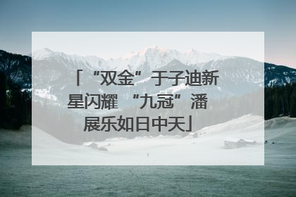 “双金”于子迪新星闪耀 “九冠”潘展乐如日中天