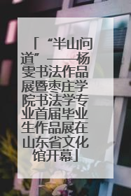 “半山问道”——杨雯书法作品展暨枣庄学院书法学专业首届毕业生作品展在山东省文化馆开幕