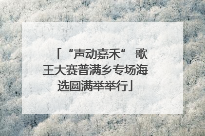 “声动嘉禾” 歌王大赛普满乡专场海选圆满举举行
