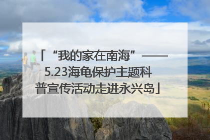 “我的家在南海”——5.23海龟保护主题科普宣传活动走进永兴岛