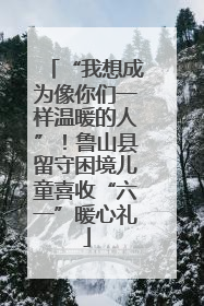 “我想成为像你们一样温暖的人”！鲁山县留守困境儿童喜收“六一”暖心礼