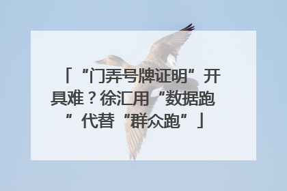 “门弄号牌证明”开具难？徐汇用“数据跑”代替“群众跑”