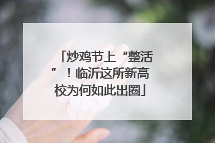 炒鸡节上“整活”！临沂这所新高校为何如此出圈