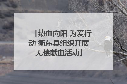热血向阳 为爱行动 衡东县组织开展无偿献血活动