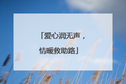 爱心润无声，情暖救助路