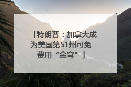 特朗普：加拿大成为美国第51州可免费用“金穹”