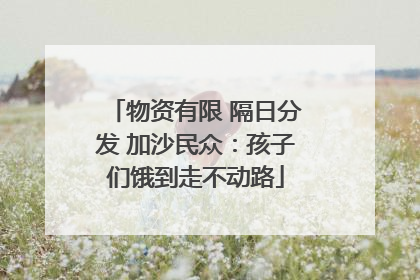 物资有限 隔日分发 加沙民众：孩子们饿到走不动路