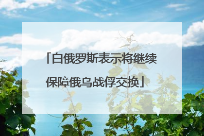 白俄罗斯表示将继续保障俄乌战俘交换