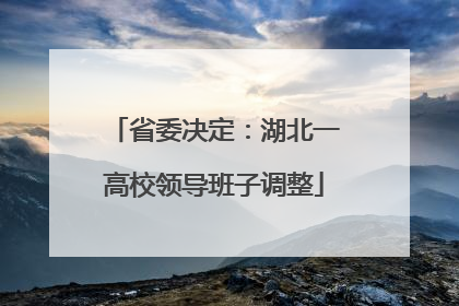 省委决定：湖北一高校领导班子调整