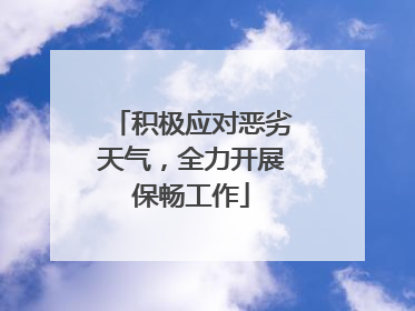 积极应对恶劣天气，全力开展保畅工作