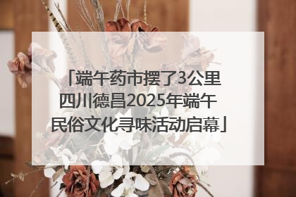 端午药市摆了3公里 四川德昌2025年端午民俗文化寻味活动启幕