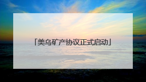 美乌矿产协议正式启动