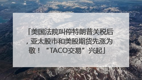 美国法院叫停特朗普关税后，亚太股市和美股期货先涨为敬！“TACO交易”兴起