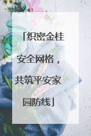 织密金桂安全网格，共筑平安家园防线