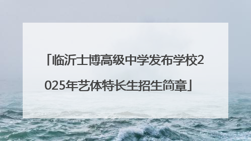 临沂士博高级中学发布学校2025年艺体特长生招生简章