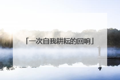 一次自我耕耘的回响