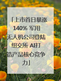 上市首日暴涨140% 军用无人机公司登陆纽交所 AI打造产品核心竞争力