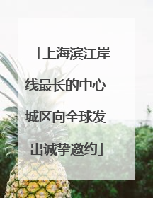上海滨江岸线最长的中心城区向全球发出诚挚邀约