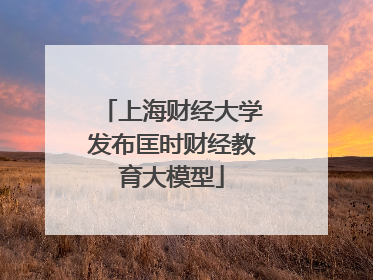 上海财经大学发布匡时财经教育大模型