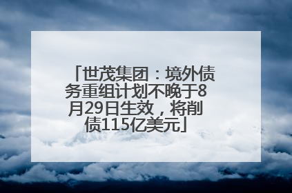 世茂集团：境外债务重组计划不晚于8月29日生效，将削债115亿美元