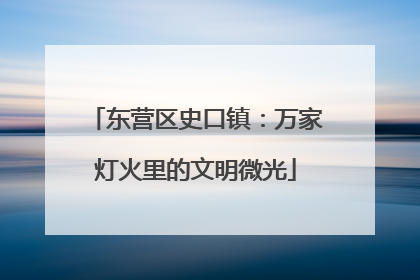 东营区史口镇：万家灯火里的文明微光
