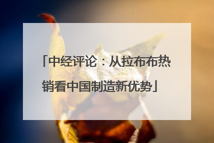 中经评论：从拉布布热销看中国制造新优势
