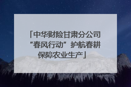 中华财险甘肃分公司“春风行动”护航春耕 保障农业生产