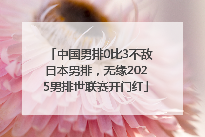 中国男排0比3不敌日本男排，无缘2025男排世联赛开门红