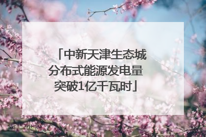 中新天津生态城分布式能源发电量突破1亿千瓦时