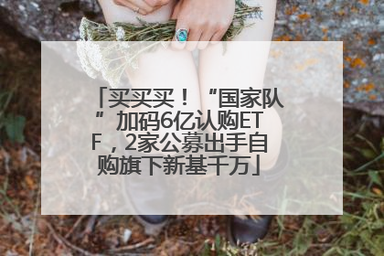 买买买！“国家队”加码6亿认购ETF，2家公募出手自购旗下新基千万