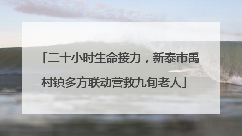 二十小时生命接力，新泰市禹村镇多方联动营救九旬老人