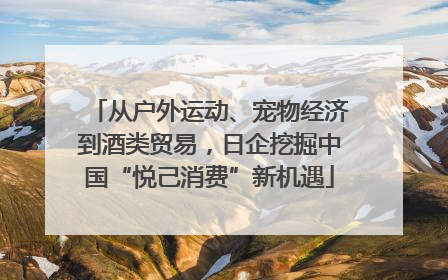 从户外运动、宠物经济到酒类贸易，日企挖掘中国“悦己消费”新机遇
