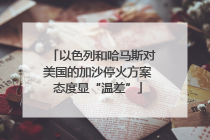 以色列和哈马斯对美国的加沙停火方案态度显“温差”