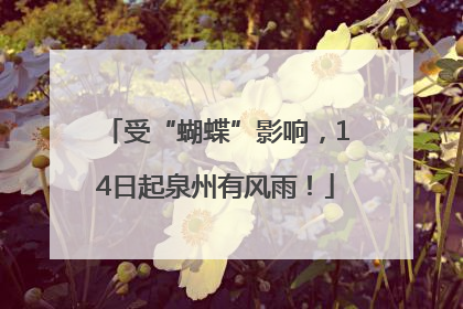 受“蝴蝶”影响，14日起泉州有风雨！