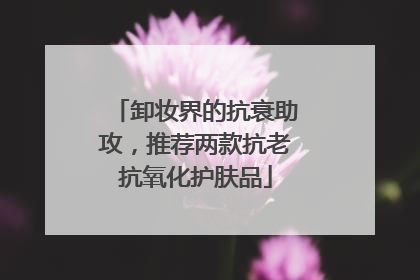 卸妆界的抗衰助攻，推荐两款抗老抗氧化护肤品