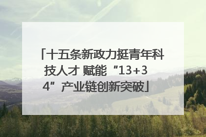 十五条新政力挺青年科技人才 赋能“13+34”产业链创新突破