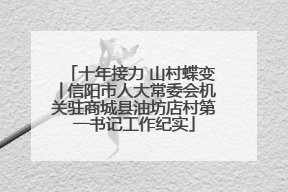 十年接力 山村蝶变│信阳市人大常委会机关驻商城县油坊店村第一书记工作纪实