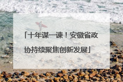 十年谋一谏！安徽省政协持续聚焦创新发展