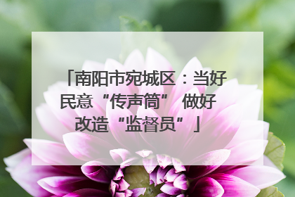 南阳市宛城区：当好民意“传声筒” 做好改造“监督员”