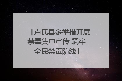 卢氏县多举措开展禁毒集中宣传 筑牢全民禁毒防线